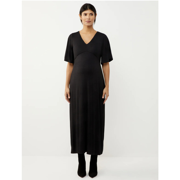 A Pea in the Pod Caftan Knit Maxi Maternity Dress M 8 10 Black - Picture 4 of 9